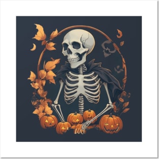 skeleton halloween Posters and Art